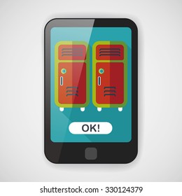 school lockers flat icon with long shadow,eps10