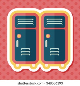 school lockers flat icon with long shadow,eps10