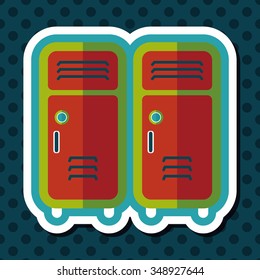 school lockers flat icon with long shadow,eps10