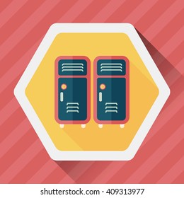 school lockers flat icon with long shadow,eps10