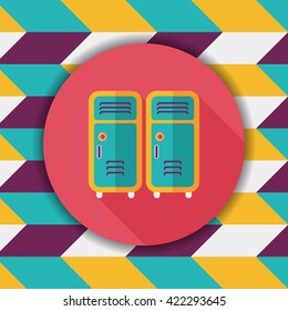 school lockers flat icon with long shadow,eps10
