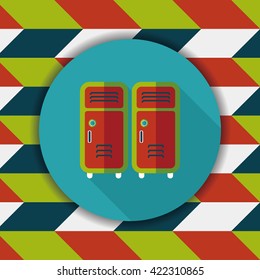 school lockers flat icon with long shadow,eps10