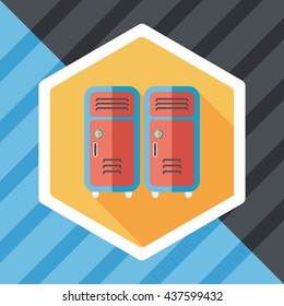 school lockers flat icon with long shadow,eps10
