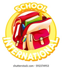 School logo design for international school illustration