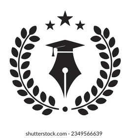 School Logo Design Stock Vector. lamp Idea and education logo design illustration. light bulb student hat logo template.university and college school. learning logo.Initial Y Letter with Graduation ha