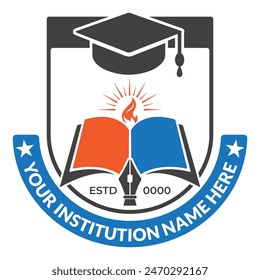 School logo design template and customizable education logo ideas