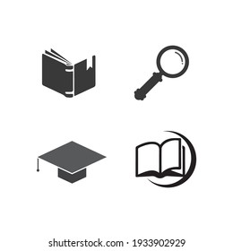 school logo and education, vector, illustration and book logo for study web, pen, workshop and learn internet media online icon on phone