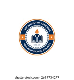 Diseño de Vector de emblema de logotipo escolar