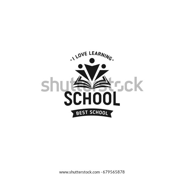 School Logo Vector Monochrome Vintage Style Stock Vector (Royalty Free ...