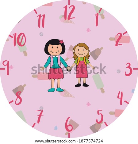 school love clock for kids