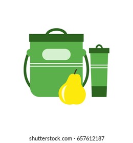 School lunch box for children. Vector illustration.