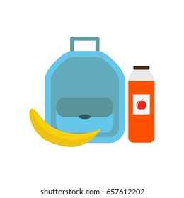 School lunch box for children. Vector illustration.