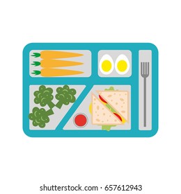 School lunch box for children. Vector illustration.