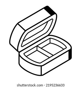 A school lunch box line icon design 