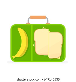 caja de almuerzo escolar. Clipart vector aislado en fondo blanco