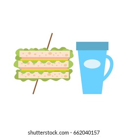 School lunch for children. Vector illustration.