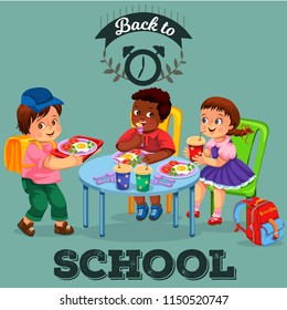 School lunch colorful poster