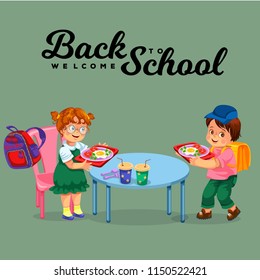 School lunch colorful poster