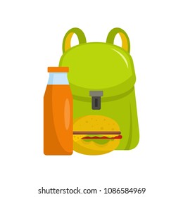 School lunch icon. Flat illustration of school lunch vector icon for web