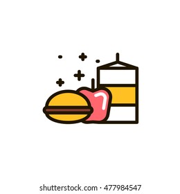 School lunch meal vector image. Lunchtime in school.