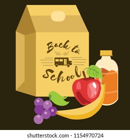 School lunch time poster Paper dinner food box
