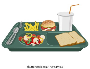 School Lunch Tray With Copy Space