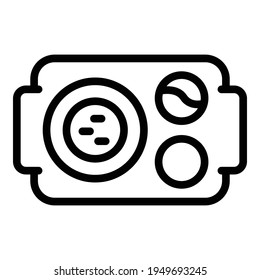 School lunch tray icon. Outline school lunch tray vector icon for web design isolated on white background