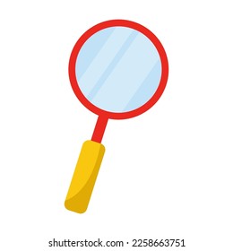 School magnifying glass for looking at small objects vector illustration. Physics, science, education concept