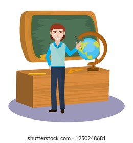 school man teacher cartoon