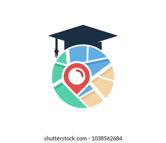 School Map Icon Logo Design Element