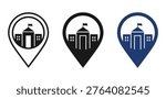 School Map Pointer Icon – Academic Location Pin Vector Design