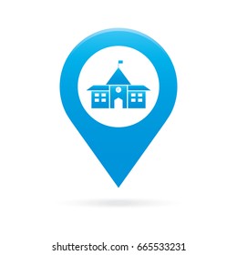 school map pointer icon marker GPS location flag symbol