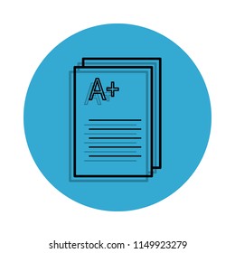 school marks icon. Element of school for mobile concept and web apps icon. Thin line icon with shadow in badge for website design and development, app development