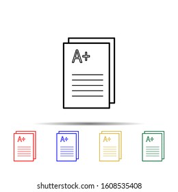 school marks multi color style icon. Simple thin line, outline vector of school icons for ui and ux, website or mobile application