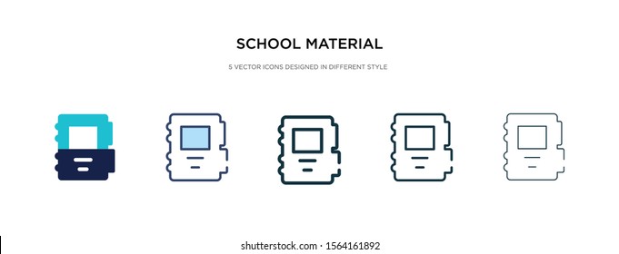 school material icon in different style vector illustration. two colored and black school material vector icons designed in filled, outline, line and stroke style can be used for web, mobile, ui