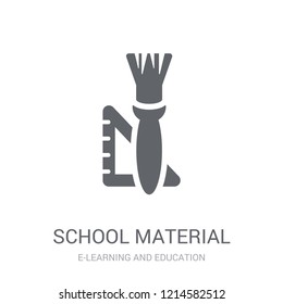 School material icon. Trendy School material logo concept on white background from E-learning and education collection. Suitable for use on web apps, mobile apps and print media.