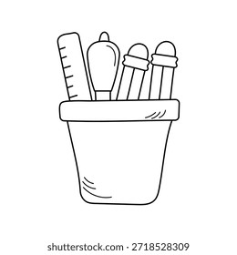Icono de material escolar con fondo blanco Ilustración de stock de Vector
