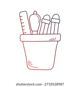 Icono de material escolar con fondo blanco Ilustración de stock de Vector