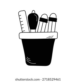 School Material icon with white background vector stock illustration