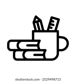 school material line icon illustration vector graphic. Simple element illustration vector graphic, suitable for app, websites, and presentations isolated on white background