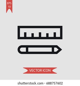 School material vector icon, illustration symbol