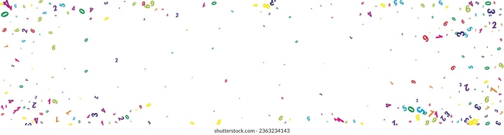 Cubierta del cuaderno de matemáticas de la escuela. Coloridos números infantiles flotando en el aire. Cartel de matemáticas de regreso a la escuela con fondo blanco. Ilustración vectorial de números en disminución.