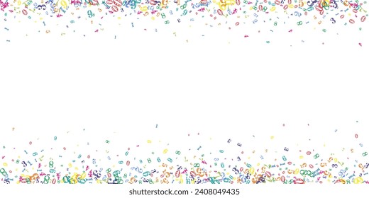 Schulmathematik-Titelbild Farbige kindische Zahlen schweben in der Luft. Zurück zu Mathematik-Banner auf weißem Hintergrund. Fallende Zahlen, Vektorgrafik.