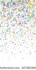School math notebook cover. Colorful childish numbers  floating in the air. Back to school mathematics banner on white background. Falling numbers vector illustration.