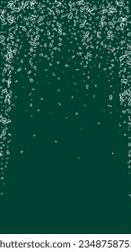School math notebook cover. White chalk numbers  floating in the air. Back to school mathematics banner on blackboard background. Falling numbers vector illustration.
