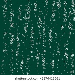 School math notebook cover. White chalk numbers  floating in the air. Back to school mathematics banner on blackboard background. Falling numbers vector illustration.