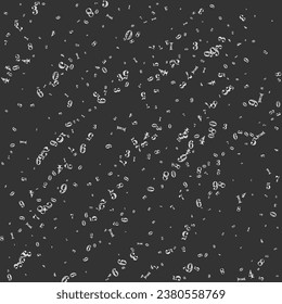 Cubierta del cuaderno de matemáticas de la escuela. Números de tiza blanca flotando en el aire. Cartel de regreso a la escuela de matemáticas en la pizarra. Ilustración vectorial de números en disminución.