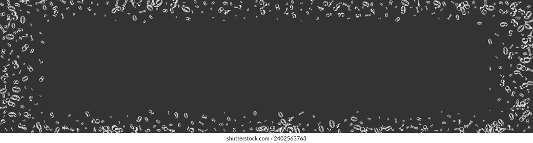 School math notebook cover. White chalk numbers  floating in the air. Back to school mathematics banner on blackboard background. Falling numbers vector illustration.