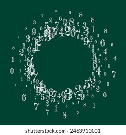 School math notebook cover. White chalk numbers  floating in the air. Back to school mathematics banner on blackboard background. Falling numbers vector illustration.