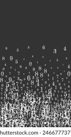 School math notebook cover. White chalk numbers  floating in the air. Back to school mathematics banner on blackboard background. Falling numbers vector illustration.